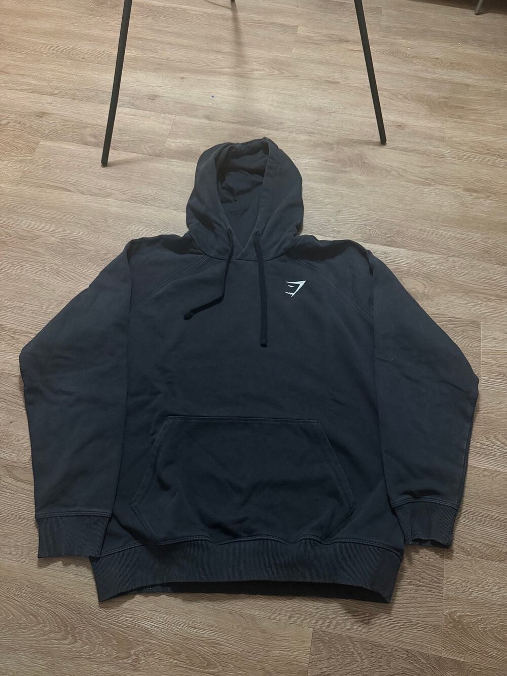 Modern Gymshark Essential Oversized Hoodie Black Heavyweight Men's Large